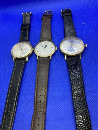 3 Vintage Gents Wrist Watches For Spare/repair