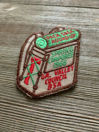 Vintage BSA Boy Scouts Patch 1966 Pack Sack Round Up Camporee Grand Valley MI 3