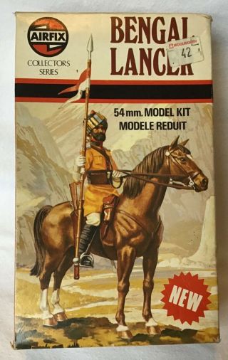 Vintage AIRFIX 70’s,  Boxed Bengal Lancer Construction Kit,  54mm sc plastic. 2