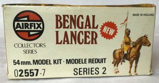 Vintage AIRFIX 70’s,  Boxed Bengal Lancer Construction Kit,  54mm sc plastic. 3