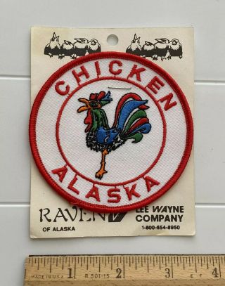 Nip Chicken Alaska Alaskan Gold Rush Town Round Souvenir Embroidered Patch Badge