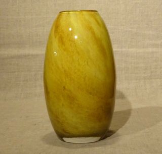 Vase En Verre Doublé Bullé Ht 21,  2 Cm Déco Vintage