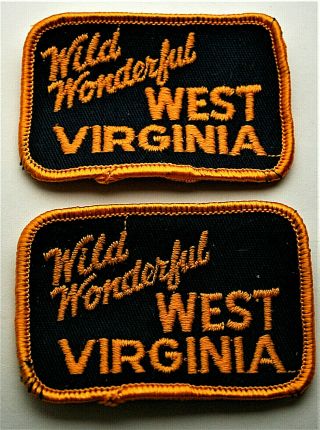 2 Vtg 1970s Wild Wonderful West Virginia State Patch NOS Roman Art 2