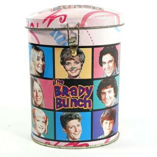 Vintage 1999 The Brady Bunch Tin Canister Coin Piggy Bank