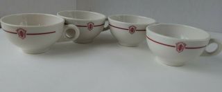 Vintage Indiana University Shenango China Coffee Cups (set Of 4)