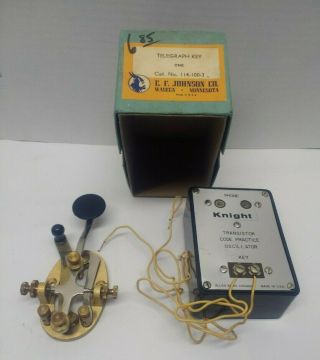 Vintage Ef Johnson 114 - 100 - 3 Telegraph Key With Knight Oscillator -