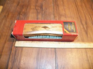 Vintage Brunswick Hardwood Pool Table Brush,  Natural Hair,  Oak Finish