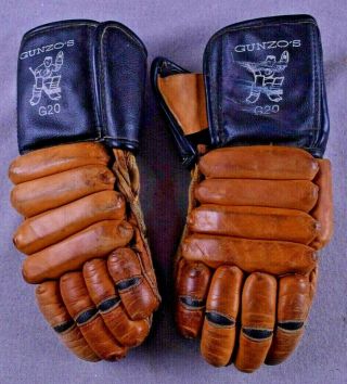 Vintage Cooper Hockey Gloves Armadillo Thumb Gunzo 
