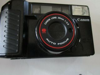 Vintage Canon Sure Shot Cafs 38mm 1:2.  8 Auto Focus 35mm Camera W/case