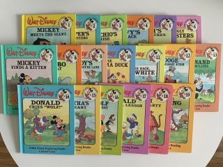 Vintage Complete 1 - 19 Set Of Walt Disney Fun - To - Read Books 1986
