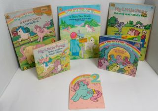 Vintage Mlp G1 Coloring,  Activity,  And Painting Books,  2 Books,  & Birthday Card