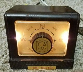 Vintage Cdr Rotor Control Box Model Ar - 22 With Bakelite Housing And Cables