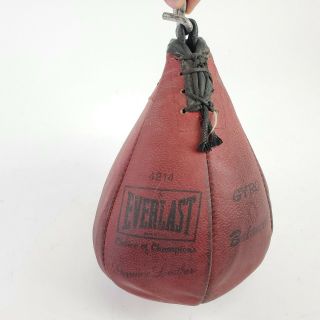 VTG Everlast 4214 Red Leather Striking Speed Bag Made in USA Gyro Red 2