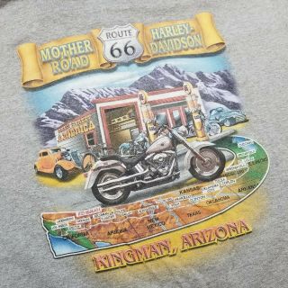 Vtg 2001 Harley Davidson Mens T - Shirt Xl Route 66 Arizona Gray Mother Road K63
