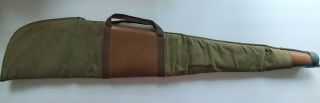 Vintage Soft Gun Case/bag Lined Padded Green & Brown Rifle Shotgun Long Gun