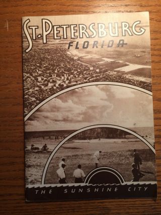 Vintage 1930’s St.  Petersburg Florida Booklet Beaches Golf Babe Ruth Lou Gehrig