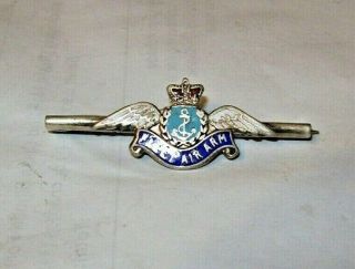 Vintage Sterling Silver Raf Enamel Sweet Heart Badge Fleet Air Arm