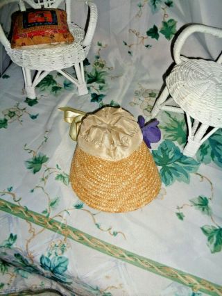 Xrare Vintage Madame Alexander Cissy Straw Hat,  Bonnet - Dolls 20 " /21 " Tall -
