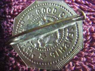Philadelphia League Of Good Citizenship Badge Pin Back Early 1900s Nickel Octago 2