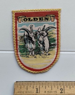Olden Stryn Norway Norwegian Goats Bighorn Goat Pair Souvenir Patch Badge