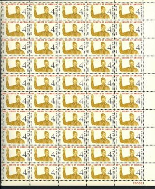 Boy Scouts Sheet Of Fifty 4 Cent Vintage Postage Stamps Scott 1145