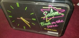 Ultra Rare,  Vintage,  Salem Cigarette Fresh On The Scene In Chicago Plastic Clock
