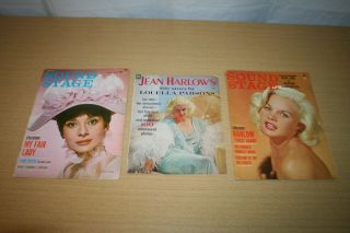 3 Vintage Gossip Magazines; 2 Sound Stage & 1 Jean Harlow 