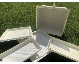Vintage Coleman Convertible Cooler Refrigerator Ice Compartment Trays Inserts