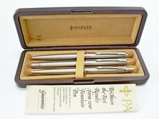 Vintage Parker 45 Flighter Ct Fibre Tip Pen With Ballpoint Pen & Jotter Pencil