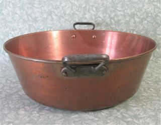 Vintage French COPPER 1.  4 kg JAM PAN COOK POT PLANTER 38 cm / 15 