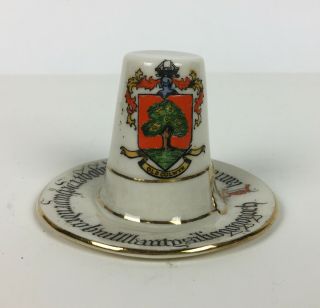 Vintage W&r Carlton China Crest Ornament - Welsh Hat Old Colwyn & That Long Town
