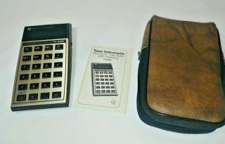 Vintage Texas Instruments Ti - 1025 Calculator W/ Case & Instruction Nm