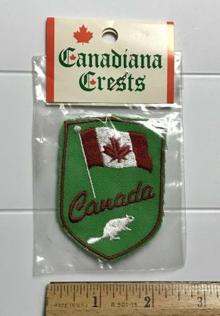 Nip Canada Waving Canadian Flag Maple Leaf Beaver Green Souvenir Patch Badge