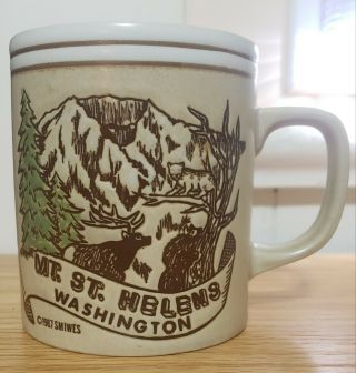 Vintage 1987 Mt St Helens Eruption Stoneware Mug Smith Western Coffee Tea Cup
