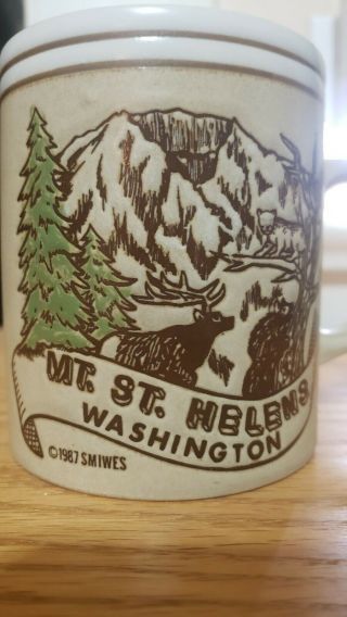 Vintage 1987 Mt St Helens Eruption Stoneware Mug Smith Western Coffee Tea Cup 2