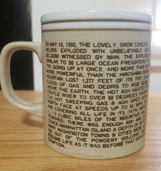 Vintage 1987 Mt St Helens Eruption Stoneware Mug Smith Western Coffee Tea Cup 3
