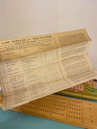 Vintage JS John Sands - Cribbage Board with Instructions - Card Game 2