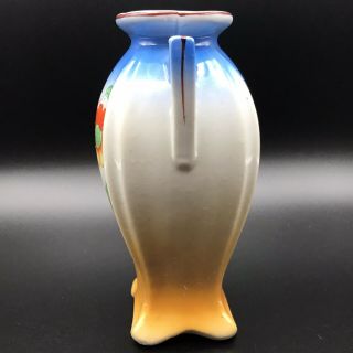 Vintage Souvenir Floral Niagara Falls Ceramic Vase Japan Blue Orange Yellow 2