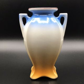 Vintage Souvenir Floral Niagara Falls Ceramic Vase Japan Blue Orange Yellow 3