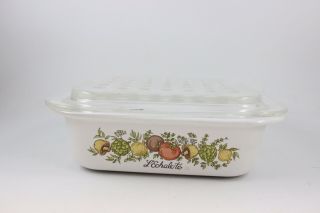 Vintage Corning Ware Spice Of Life Pattern Casserole Dish With Glass Lid
