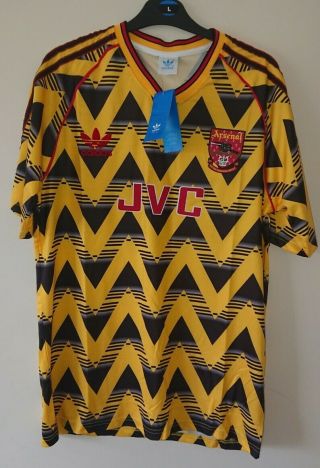 Arsenal 91 - 93 Retro Football Shirt Bruised Banana Vintage Jersey Large