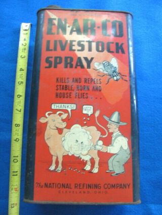 Vintage,  Empty,  1 Gallon National En - Ar - Co Livestock Spray Can