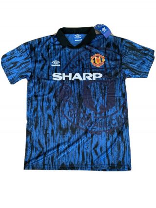 Retro Manchester United 92/94 Blue Away Shirt Vintage Cantona 7 L/xl