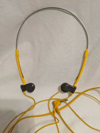 Vintage Sony Mdr - W15 Yellow Sports Dynamic Stereo Headphones
