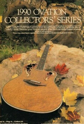1990 Ovation Collectors Series Guitars - Vintage Ad