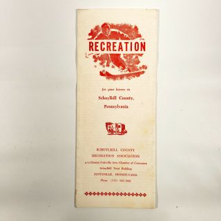 1967 Schuylkill County Travel Brochure Pennsylvania Pa Pottsville Recreation
