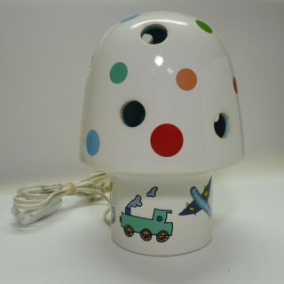 Vintage White Rabbit England Hand Painted Ceramic Cartoon Vehicles Night Lamp