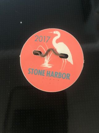 2017 Stone Harbor Seasonal Beach Tag Badge Egrett Dune Grass Ocean Bird