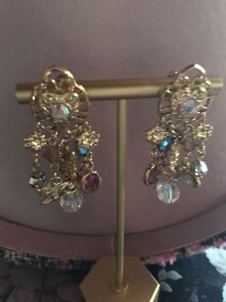 vintage kirks folly earrings Hearts,  Cats,  and Crystals 3