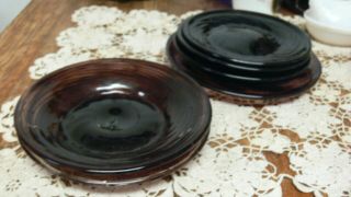 6 Old Vintage Hand Blown Blenko Swirl Art Glass Amethyst Purple Plates